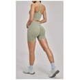 thumbnail image 3 of Top-kevin Women 2 Piece Workout Sets High Waisted Tummy Control Biker Shorts Halter Padded Tank Tops, 3 of 7