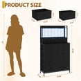 thumbnail image 2 of Commode Rustique pour Chambre avec Station de Recharge, DEL RVB Contrôlée par Application, Grand Organisateur de Rangement avec 11 Tiroirs en Tissu, Conception Anti-Basculement pour Chambre, Salon, Garde-Robe, Noir, 2 of 8