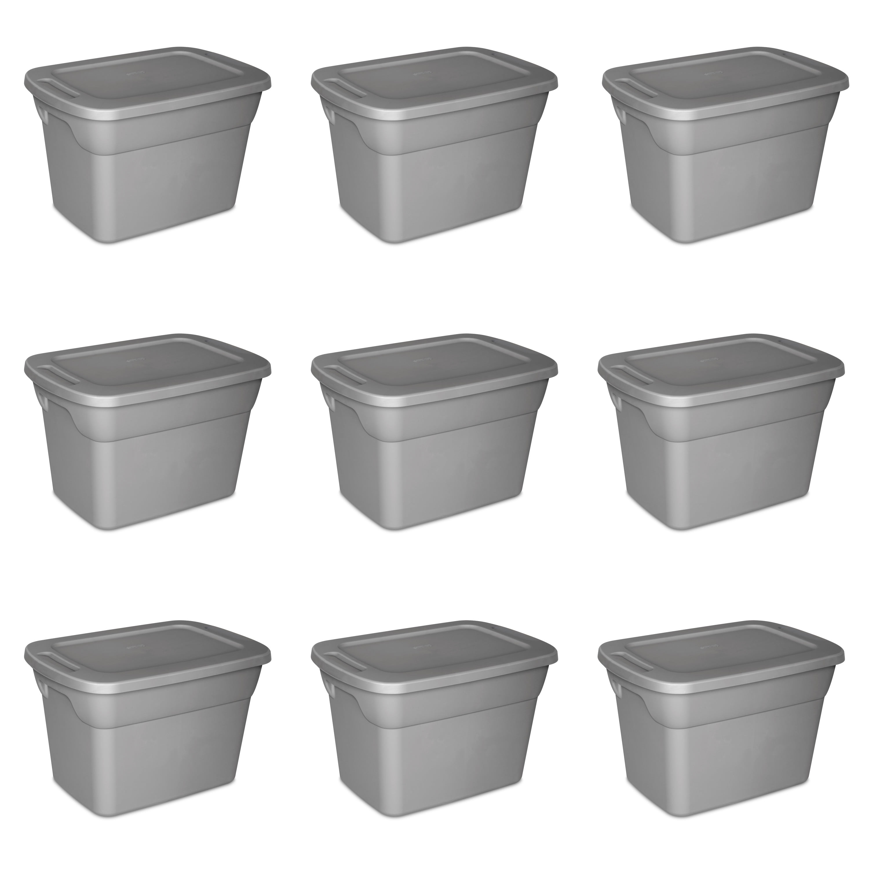 Sterilite 10 Gallon Industrial Stacker Storage Totes w/ Gray Clip