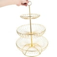 thumbnail image 4 of QUMONIN 3-Tier Fruit Basket Stand for Countertop - Golden, 4 of 8