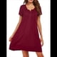 thumbnail image 1 of Camisones para Mujer, de Corta, con Bolsillos y Estampado Floral. Rojo Vino XL, 1 of 5