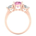 thumbnail image 4 of Clara Pucci 14K Rose Gold 3ct Pink Three-Stone Ring for Women, 4 of 8