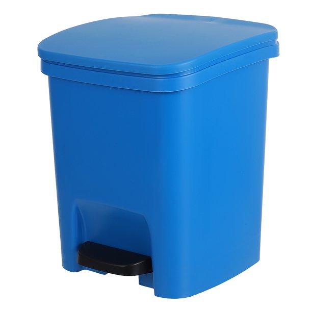 GOOHOCHY Papelera de plástico con pedal, rectangular, con tapa abatible, para baño, cocina, oficina, hotel, dormitorio, garaje, debajo del escritorio