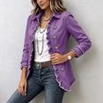 thumbnail image 6 of Womens Long Sleeve Ruffle Button Front Cardigan Jacket Lightweight Open Front Layered Top Structured Collar Casual Outerwear Fall Jackets for Women, 6 of 7