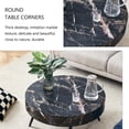 thumbnail image 3 of 31.5" Marble-Patterned MDF Round Coffee Table with Black Metal Legs, Adjustable Feet, Modern Round Table Design,Black, 3 of 7