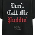 thumbnail image 2 of Harley Quinn Animated Series Don't Call Me Puddin' Adult Black Crew Neck Short Sleeve T-shirt - Large, 2 of 7