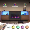 thumbnail image 3 of Bestier Fireplace TV  Stand, LED Media Console with Storage, with Electric Fireplace Included , Brown, 3 of 10