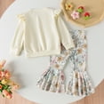 thumbnail image 6 of Toddler Baby Girl Clothes Smocked Girls Long Sleeve Tops Shirt Floral Print Bell Bottoms Pants Outfits 2 Piece Outfit for 6-12 Months, 6 of 6