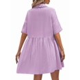 thumbnail image 4 of Women'S Summer Babydoll Dress Casual Short Sleeve Sundress Button Down Dresses Light XL, 4 of 5