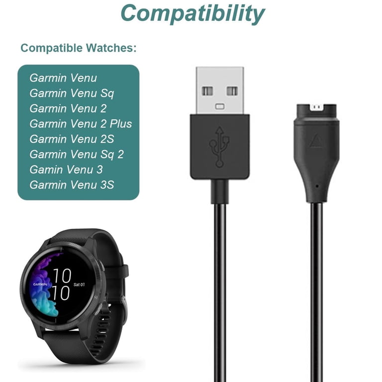 Venu2 Garmin Black 保証書、ケーブル付 TIANLE Charger for Garmin Venu 3/Venu 2/Venu Sq, Dust Protector 2