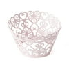 Weddingstar Lace Hearts Filigree Paper Cupcake Wrappers (12) Pastel Pink Shimmer