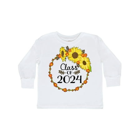 

Inktastic Class of 2024 Sunflower Wreath Gift Toddler Boy or Toddler Girl Long Sleeve T-Shirt