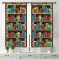 thumbnail image 4 of Pixelated Bookshelf Curtains, Pixel Print Game Theme Anime Bookcase Educational Window Drapery Treatments for Kids Boys Girls Teen Bedroom Living Room Classroom Nursery, 27.5x36 Inch, 4 of 4