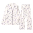 thumbnail image 4 of CQXIDFH 2 Piece Sets for Women Patterned Long Sleeve Pajama Set Button Down with Pockets Comfy Fall Sleepwear Soft Comfy Pj Sets, 4 of 4