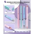 thumbnail image 2 of Four Candies Aesthetic Supplies, Mechanical Pencils 0.5mm, 0.7mm, 0.9mm & 2.0mm with Lead Refills, Cute Mechanical Pencils for Writing, Drawing & Drafting (Purple), 2 of 8