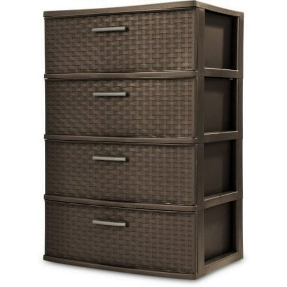 Sterilite 4 Drawer Wide Weave Tower, Espresso - 1 Pack