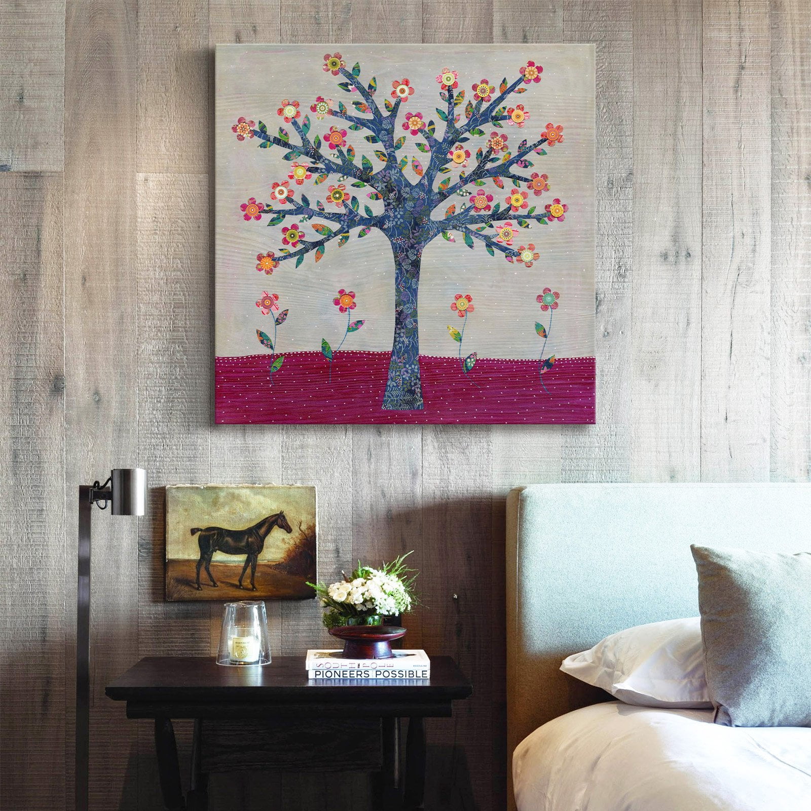 Marmont Hill Whimsical Flower Tree Print on Wrapped Canvas