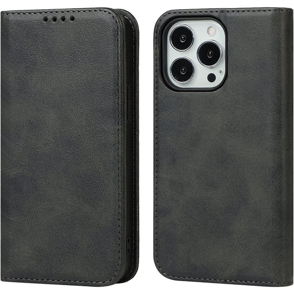 Case for iPhone 13 Pro 5G,iPhone 13 Pro Case,PU Leather Folio Case Wallet with [Kickstand] [Card Slots] Cover [Protective TPU Interior Case] Compatible with Apple iPhone 13 Pro 6.1-inch,Black