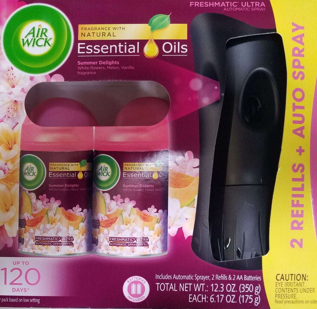 Air Wick Summer Delights Freshmatic Ultra Automatic Air Freshener Spray Plus 2 Refills, 6.17 Oz