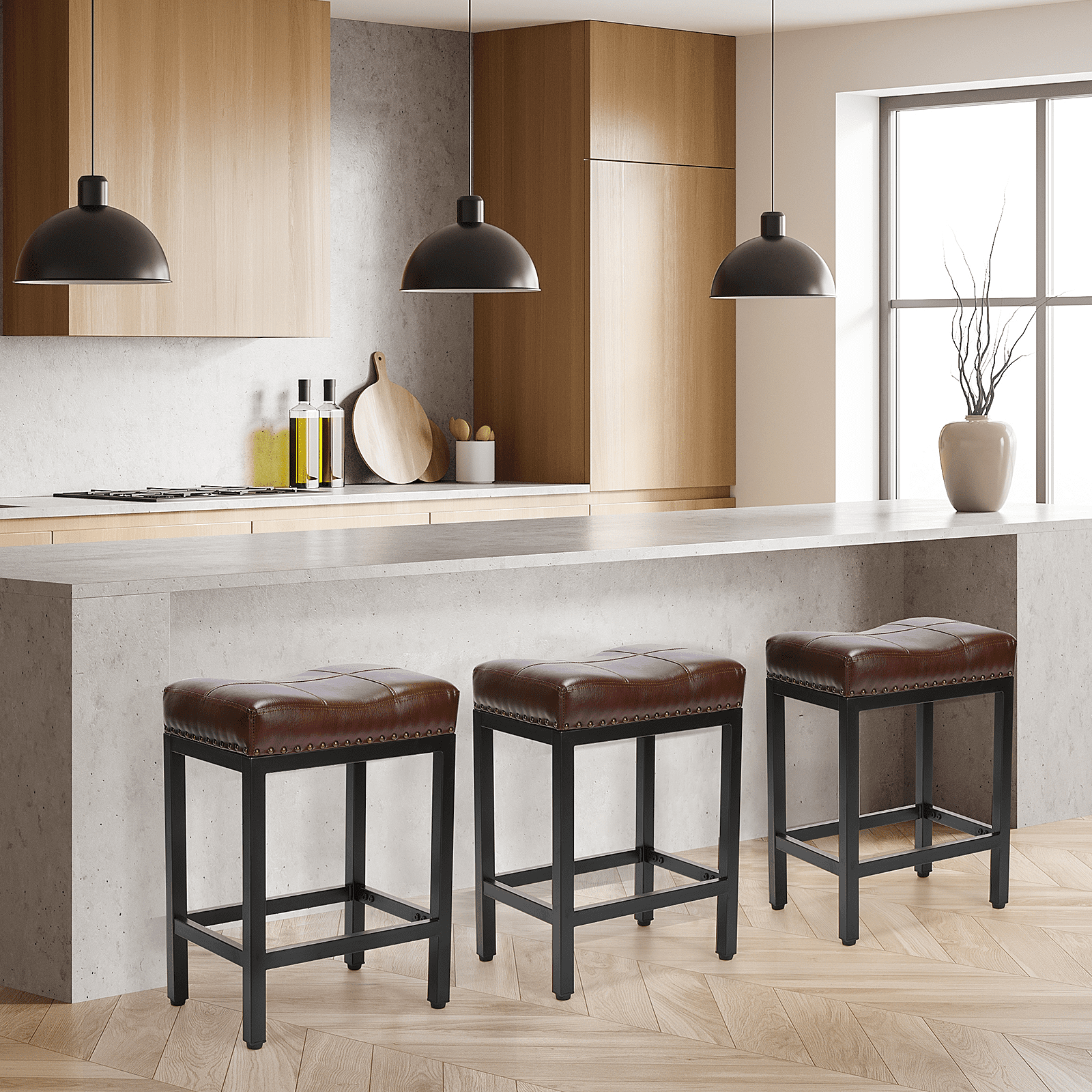 MAYEERTY Bar Stools Set of 2, Kitchen Stools for Kitchen Island, Dining Table