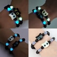 thumbnail image 6 of K-KED 1pc Fashion Luminous Beads Cute Cat Couple Bracelet For Women Men Charm Gift-White Blue, 6 of 9