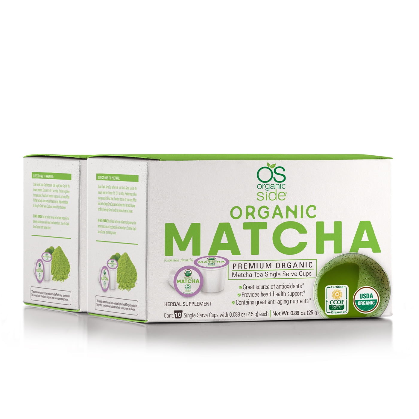 Organic Matcha Tea Single Serve Cups - Cleansing and Revitalizing Body Supplements - 20 Cups (2.5-Gram Serving/Cup)