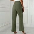 thumbnail image 6 of UAMVSH Dress Pants for Women Trendy Crossover High Waisted Stretchy Casual Business Pants with Pockets Soft Yoga Athletic Trousers(Medium,Army Green), 6 of 7