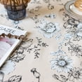 thumbnail image 5 of SIELUNO Tablecloths for Round And Rectangle Tables,Peony Printed Tablecloth with Fringe Retro Table Cloths, 5 of 9