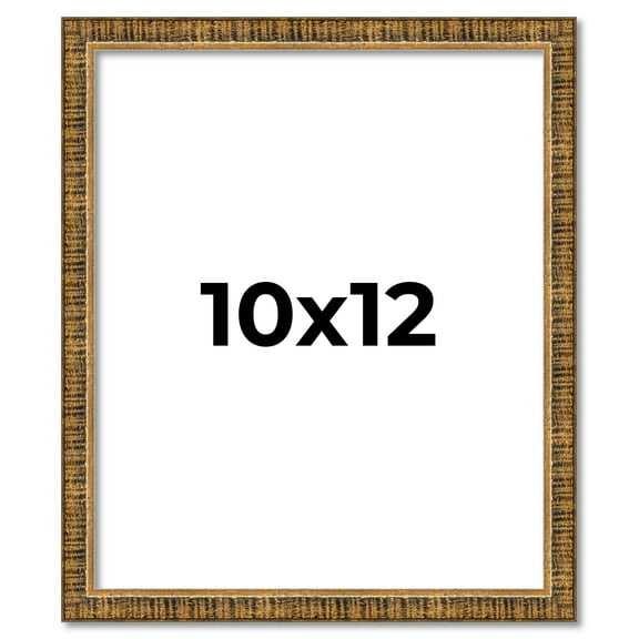 10x12 Frame Gold Solid Wood Picture Frame - Complete Modern Photo Frame Includes UV Acrylic