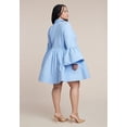 thumbnail image 4 of ELOQUII Women's Plus Size Poplin Ruffle Flare Mini Dress, 4 of 5