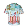 thumbnail image 3 of Bixox Men's Hawaiian Shirts Men's Christmas Birds Print Short-Sleeve Shirt-Medium, 3 of 8