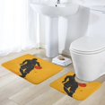 thumbnail image 5 of Basketball Dribbling Running Bathroom Rugs, 2 Pieces Bath Rug Mat U Shaped Toilet Rugs, Soft Absorbent Bath Rugs, Machine Washable, Non-Slip Bath Mats For Tub, Shower And Bath Room, 5 of 6