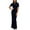 Black, variant on Kaemgyyd Maxi Dresses for Women Bodycon Solid Color Evening Party Long Dress Short Sleeve Crew Neck Slim Lounge Cocktail Dress