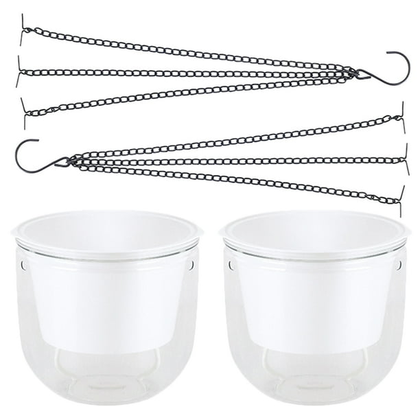 unbranded 2Ud Macetero Colgante Doble De Resina Con Drenaje Para Plantas En Exteriores