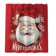 thumbnail image 1 of ITFABS Ensemble de Rideau de Douche Imprimé de Noël avec Cloche Étoilée, Tapis de Bain, 1 of 8