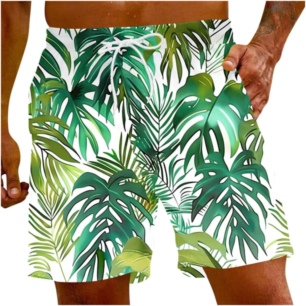 Puntoco Pantalones Cortos Con Estampado Hawaiano Para Hombre, Pantalones Cortos Con Bolsillo Y Cordón Xl, Pantalones Cortos Para Hombre