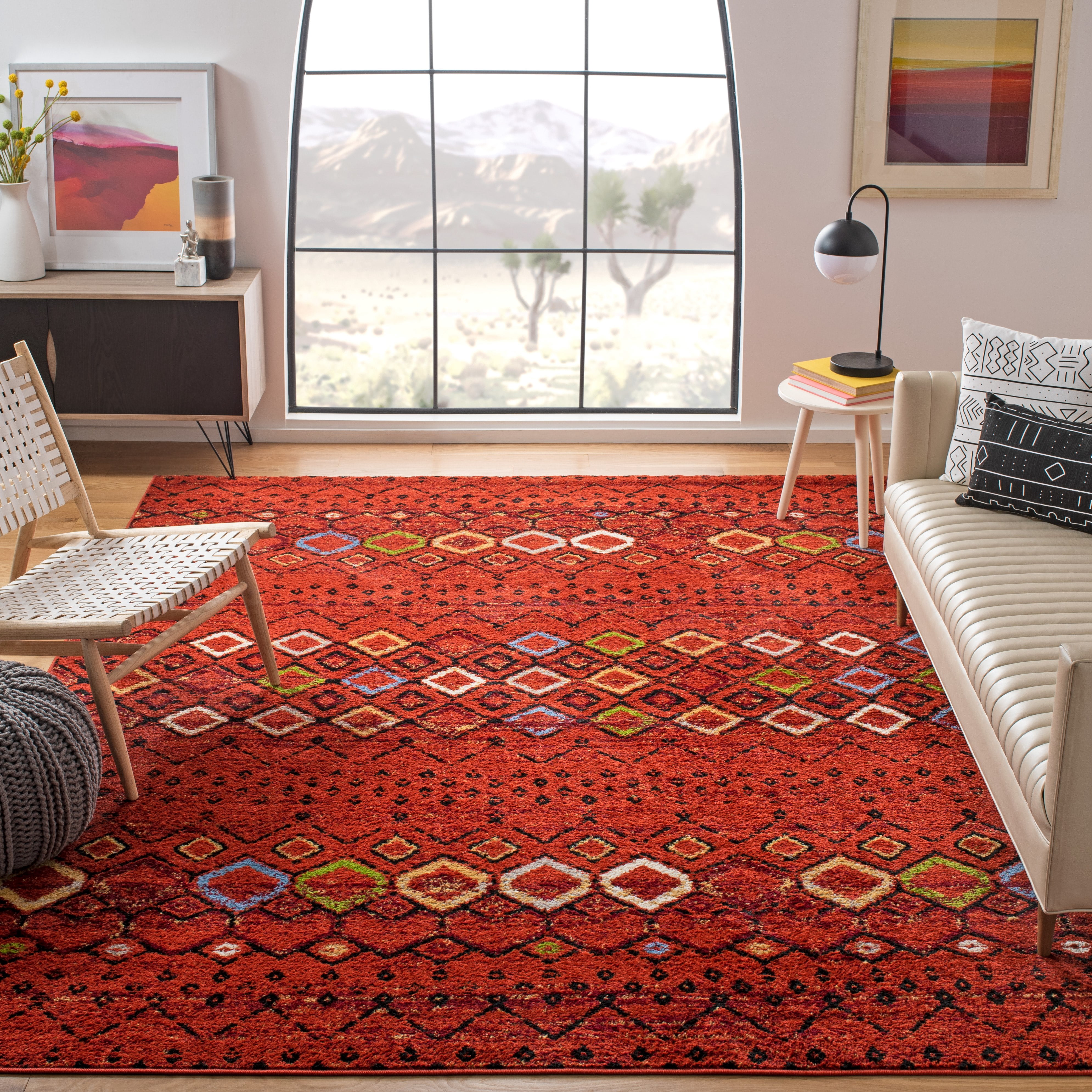 Safavieh Amsterdam Gladwin Geometric Area Rug, Terracotta/Multi, 10' x 14'