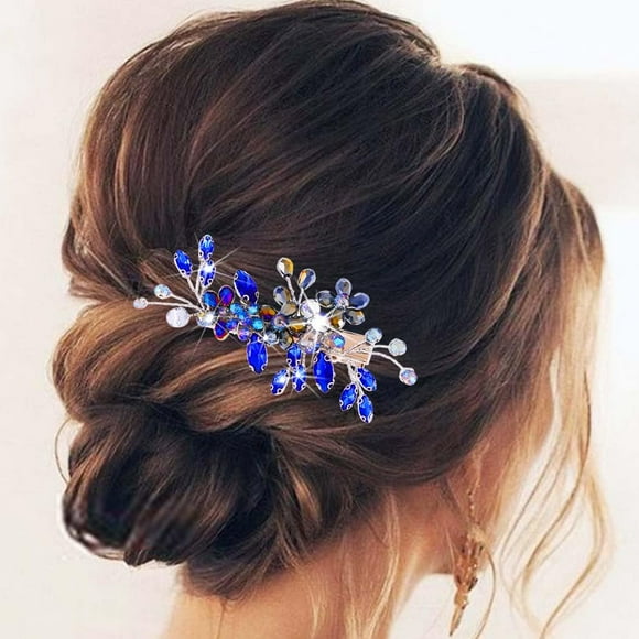 Crystal Bridal Hair Clips Rhinestone Hair Barrettes Bride Wedding Hair Pieces Hair Accessories for Women