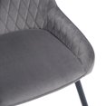 thumbnail image 3 of Homycasa Chaises d'Appoint de Salle à Manger (Ensemble de 2) Tapissées de Velours, Gris, 3 of 8