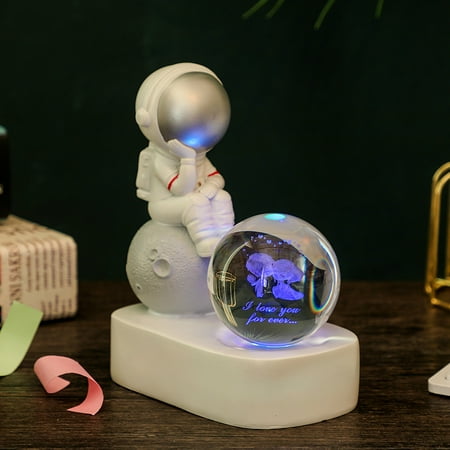 

Toyella Creative Resin Astronaut Crystal Ball Glowing Night Light C