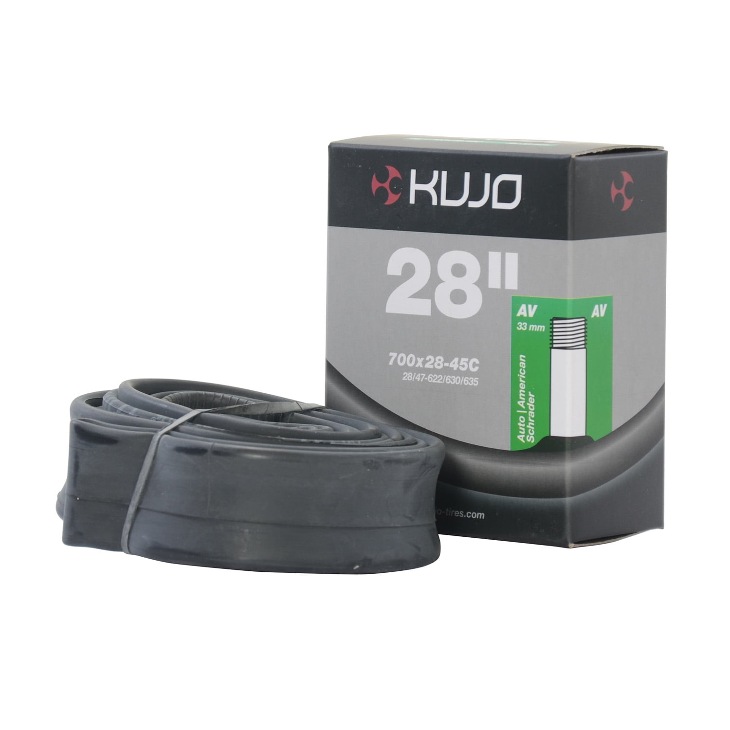 Kujo 12.5 x 2.125 in Schrader (American) - 33 mm Bicycle Tube (2 pack)