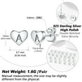 thumbnail image 5 of Silvora Initial Heart Stud Earring for Women Sterling Silver Hypoallergenic Letter A Earrings Charm Mother Daughter Christmas Birthday Jewelry Gift, 5 of 7