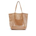 thumbnail image 1 of ZheElen Beach Bags Mesh Shoulder Tote Transparent Bathing Swimming Bag Outdoor Handbag Multi-function Durable  American Style Lady Black Khaki, 1 of 6