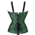 thumbnail image 3 of Women's Corset Tops Overbust Bustier Corset Top For Women Zipper Corset Vest For Women Renaissance Corset Plus Size Green 2XL, 3 of 3