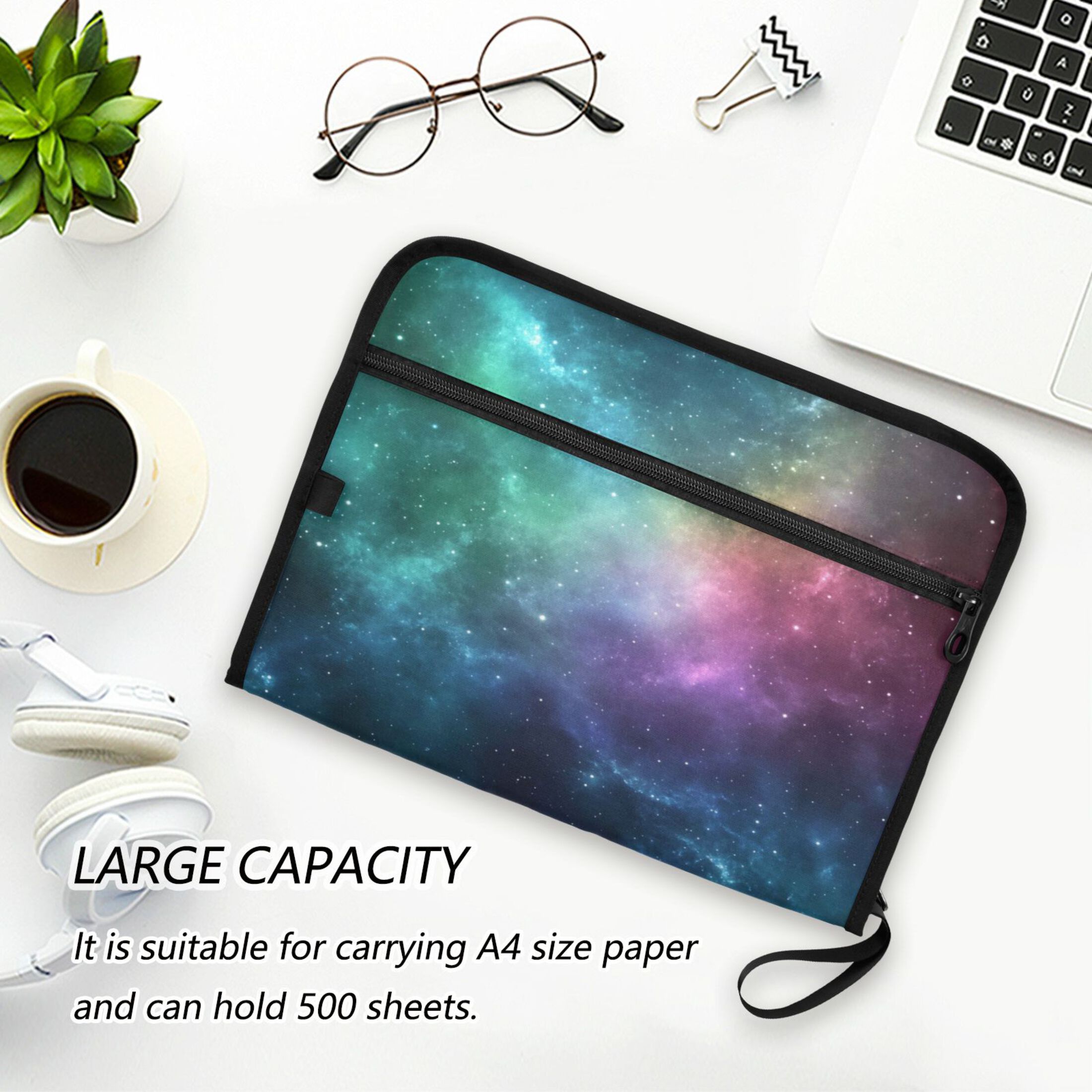 WOBOGO Deep Outer Space Expanding File Folder Letter Size Accordion Filing Organizer 13 Pocket Separate Organ Pocket