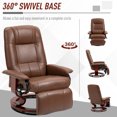 thumbnail image 5 of Miekor Furniture Faux Leather Manual Recliner, Adjustable Swivel Lounge Chair with Footrest, Armrest and Wrapped Wood Base for Living Room, Brown 5584, 5 of 9