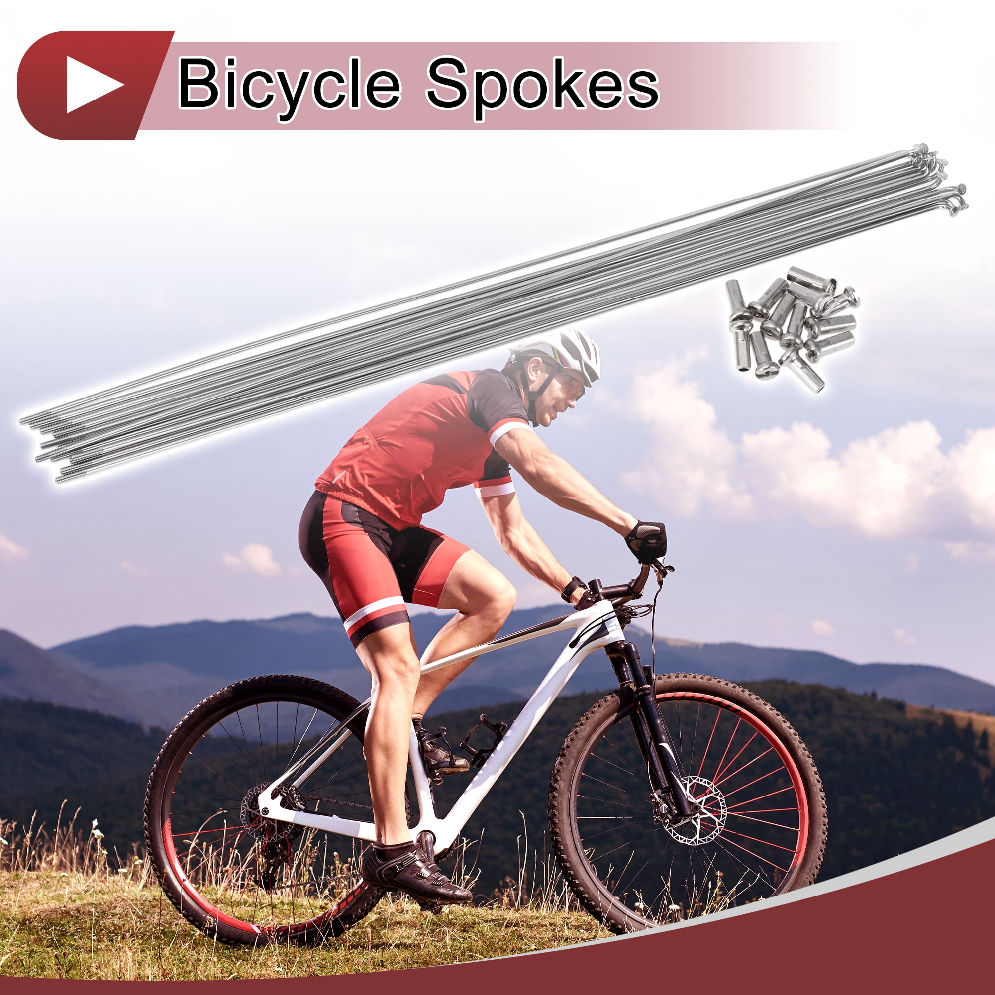Unique Bargains 12 Set 14G Bicycle Spokes 14G Bike Wheel Spoke 304 Stainless Steel 305mm