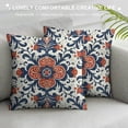 thumbnail image 3 of Orange Pillow Covers, Blue Orange Ornamental Seamless Pattern Vintage Paisley Square  Decorative Throw Pillow CoversCushion for Sofa Bedroom Car, Blue, 3 of 5