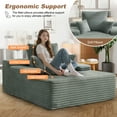 thumbnail image 4 of Lnsenfin 68.5" Chaise Lounge Chair Indoor,Oversized Corduroy Upholstered Boneless Sofa Bed with Throw Pillows for Living Room,Green, 4 of 6