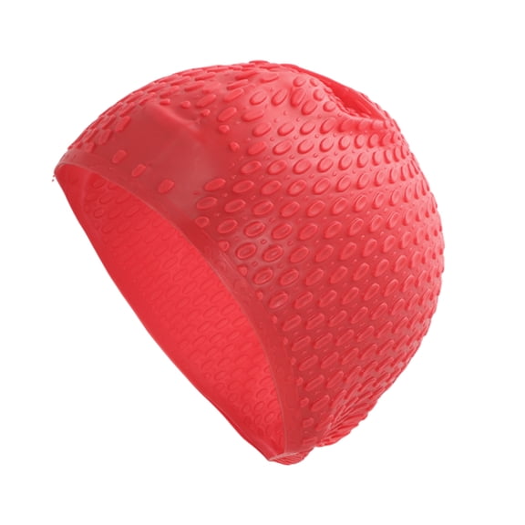 Unique Bargains 1 Pc Waterproof Ellipse Texture Swimming Cap Red